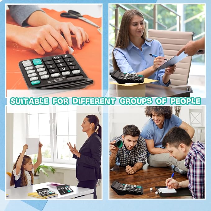 10 Pack Desktop Calculator 12 Digits Calculators with Large LCD Display Electronic Calculator Dual Power for Students Office School Home